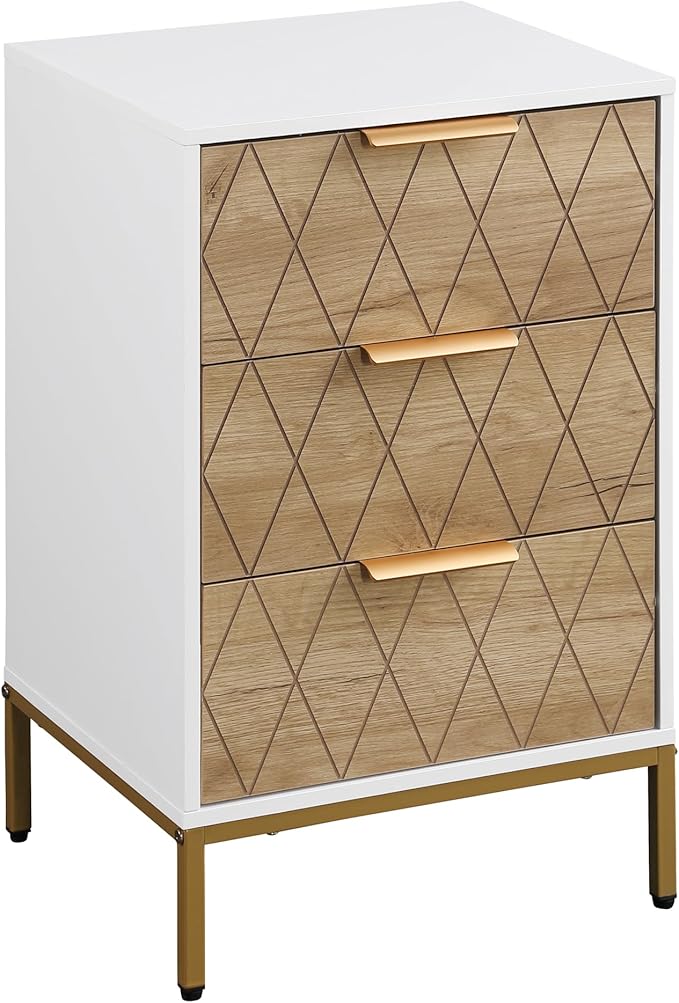Nightstand with 3 Drawers,Mid-Century Modern End Table,Bedside Table, End Table
