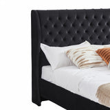 King Size Bed Frame, Luxurious Platform Bed, Button Tufted Upholstered Bed