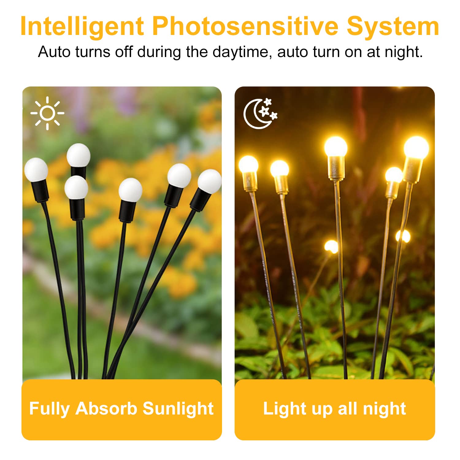 Solar Outdoor Lights, 6 Pack Solar Garden Lights, Firefly Lights Solar Outdoor, Solar