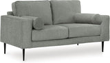 Hazela Contemporary Loveseat with 2 Bolster Pillows, Beige