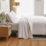 King Comforter Set 7 Pieces,White Ultra Soft Bedding Comforter Sets