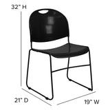 Black Ultra-Compact School Stack Chair - Office Guest Chair/Student Chair