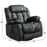 Massage Swivel Rocker Recliner Chair with Heat and Vibration, 360 Degree Swivel Manual