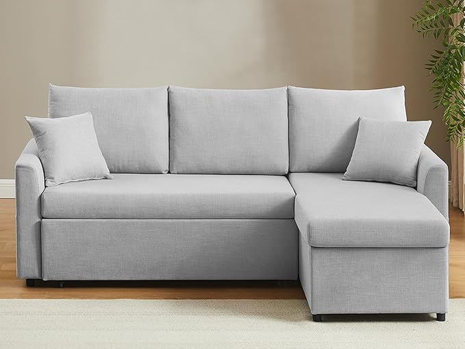 U Shaped Convertible Sleeper Sofa Bed, 108" Sectional Couch