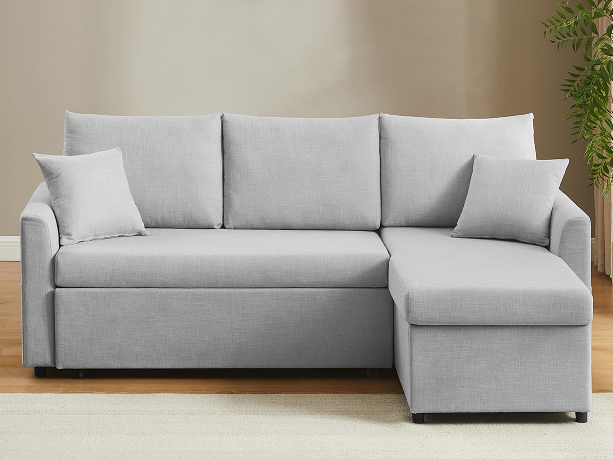 L Shaped Convertible Sleeper Sofa Bed, 84" Sectional Couch