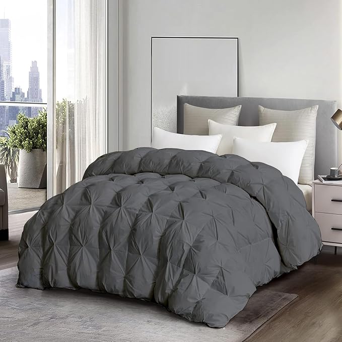 Luxurious All-Season Exquisite Pinch Pleat Design King Size 104 x 90 Down Alternative