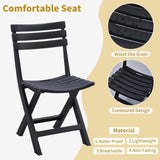 KAIHAOWIN Folding Bistro Set Foldable Outdoor Cafe Table and Chairs for 2 Small Furniture 3-Piece Porch Backyard Balcony Garden Patio