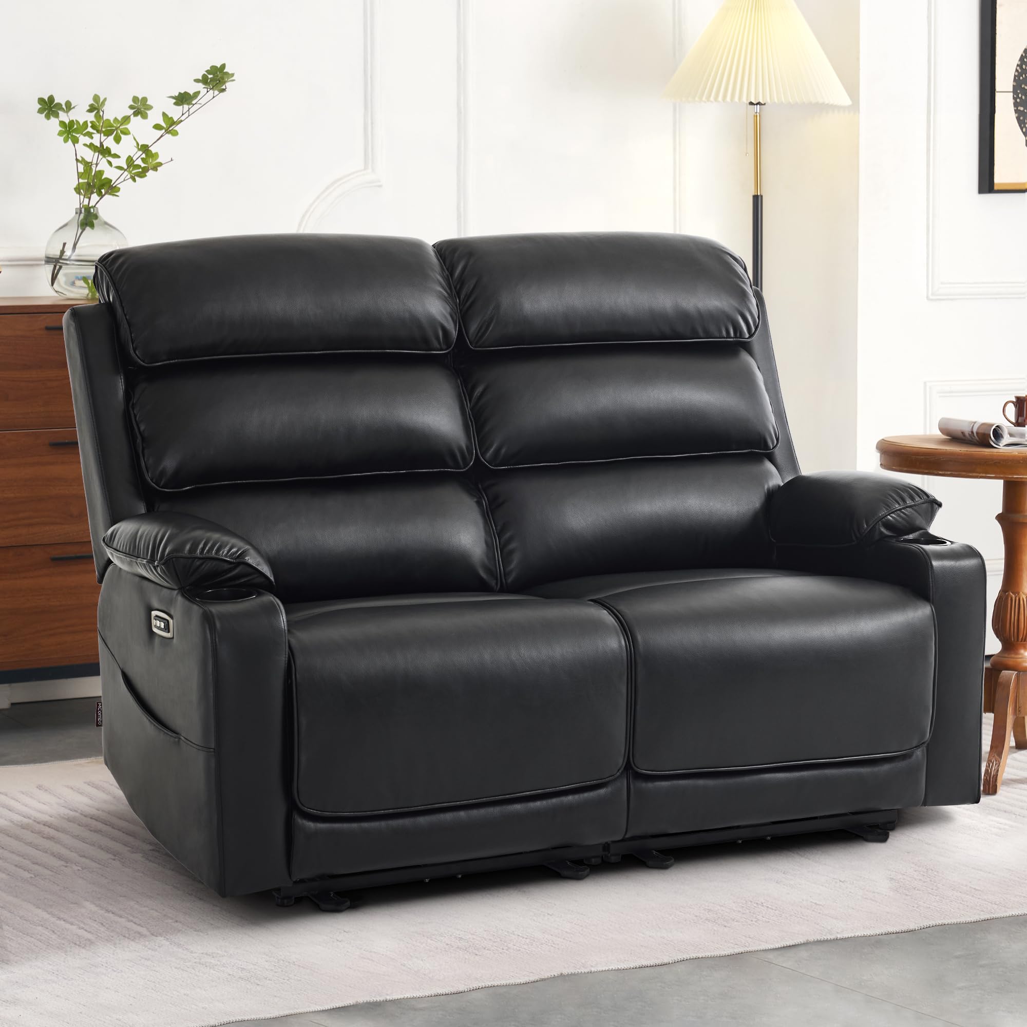 63.4" Oversize Power Reclining Loveseat Sofa with Adjustable Headrest