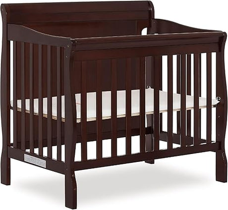 Alice 3-in-1 Full Panel Convertible Mini Crib, Olive, Greenguard Gold Certified