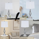 Retro Traditional Table Lamps Set of 2, Spiral Cage Design Chrome