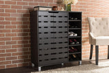 Studio Shirley Modern & Contemporary Wood 2-Door Shoe Cabinet with Open Shelves