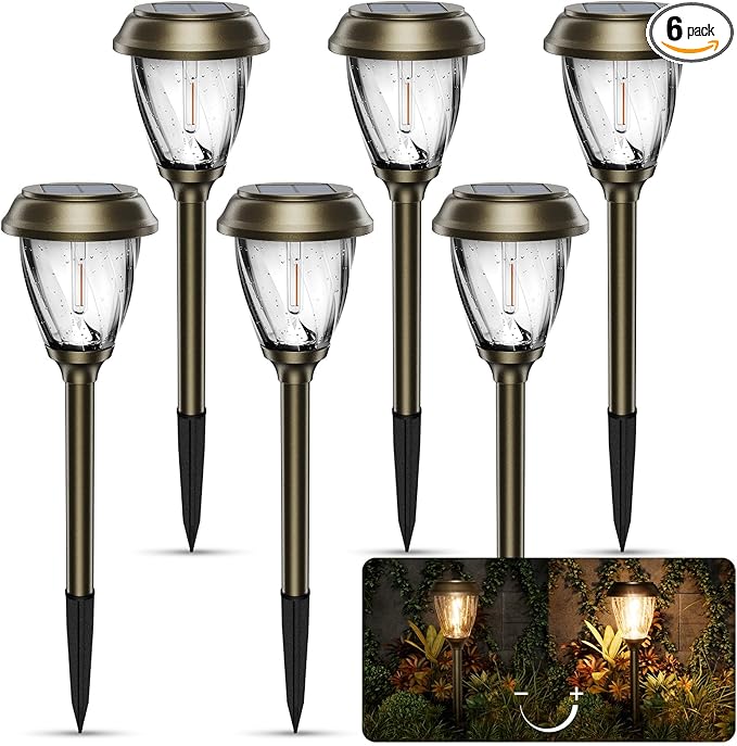 Solar Pathway Lights Outdoor, 10/25 LM in 2 Lighting Modes