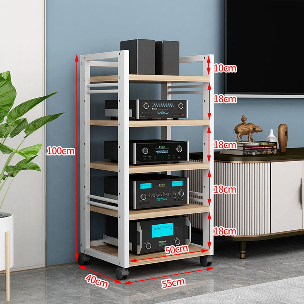 Media Storage Cabinet, Stereo Cabinet, Audio-Video Media Stand