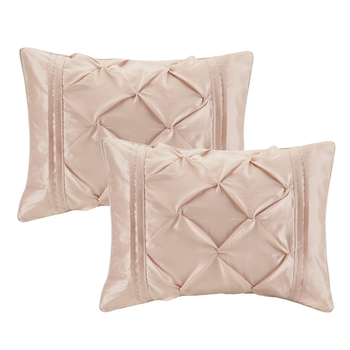 Essentials Room in a Bag Faux Silk Comforter Set-Luxe Diamond Tufting