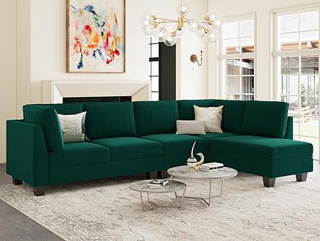 4 Seater Sectional Sofa with Reversible Chaise, L Shaped Sofa Sectional