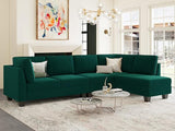 4 Seater Sectional Sofa with Reversible Chaise, L Shaped Sofa Sectional Couch with Convertible