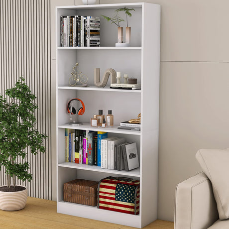 Bookshelves and Bookcases Floor Standing tall bookcase 5 Tier Display