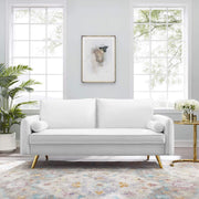 Revive Performance Velvet Sofa, White