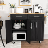 Kitchen Island Cart on Wheels, Rolling Kitchen Island with Storage Cabinets