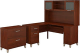 Somerset 60W L Shaped Desk with Hutch and Lateral File Cabinet