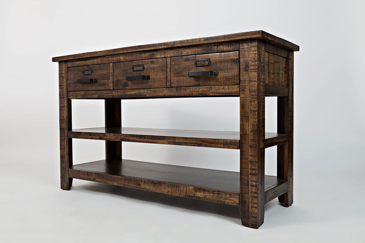 Cannon Valley Rustic Industrial Media Console Table