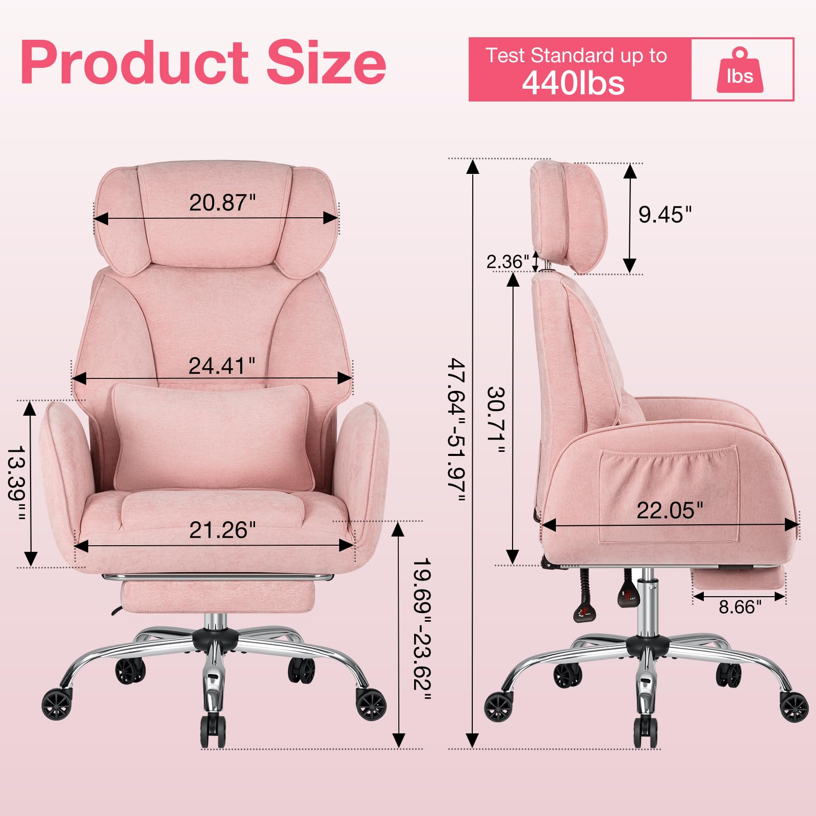 Criss Cross Ergonomic Office Chair with Wheels and Footrest