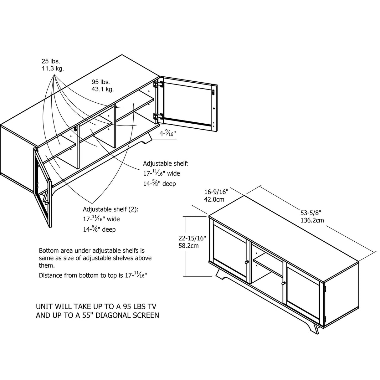 TV Stand for TVs up to 55", Espresso