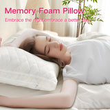 Memory Foam Pillows Queen Size Set of 2，Adjustable Gusseted Bed Pillow