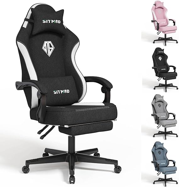 Gaming Chairs for Adults with Footrest-Computer Ergonomic Video Game