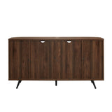 Willow Modern Fluted Door Curved End Sideboard, 58 Inch, Dark Walnut