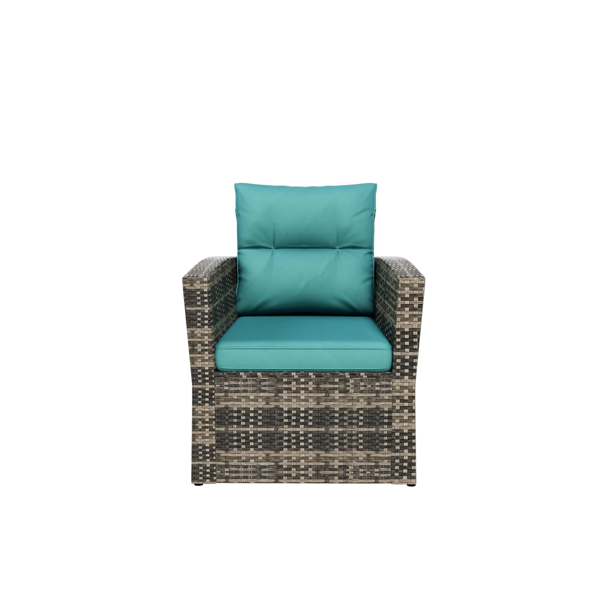 6-Piece Outdoor Furniture Conversation Sofa Set PE Rattan Wicker
