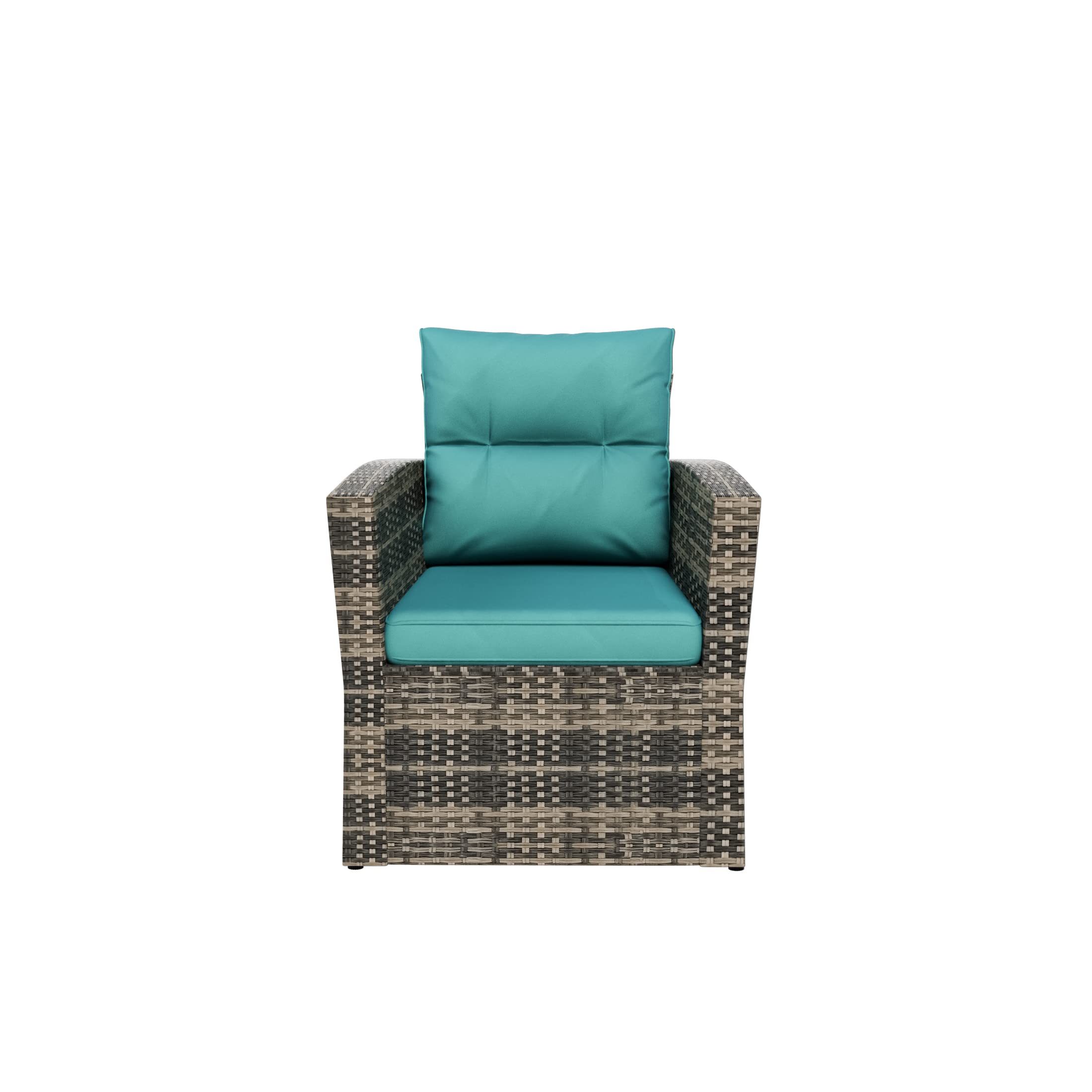 6-Piece Outdoor Furniture Conversation Sofa Set PE Rattan Wicker