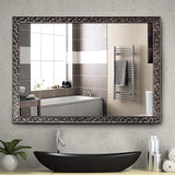 Rectangle Bathroom Wall Mirror - Silver Frame 40" x 24"