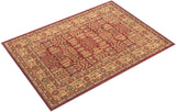 SAFAVIEH Mahal Collection Area Rug - 6'7" x 9'2", Red & Natural, Traditional Oriental Design, Non-Shedding & Easy Care, Ideal for High Traffic Areas in Living Room, Bedroom (MAH697A)