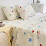 7 Piece Girls Love Heart Bedding Comforter Sets Full Size - Colourful Reversible Cute