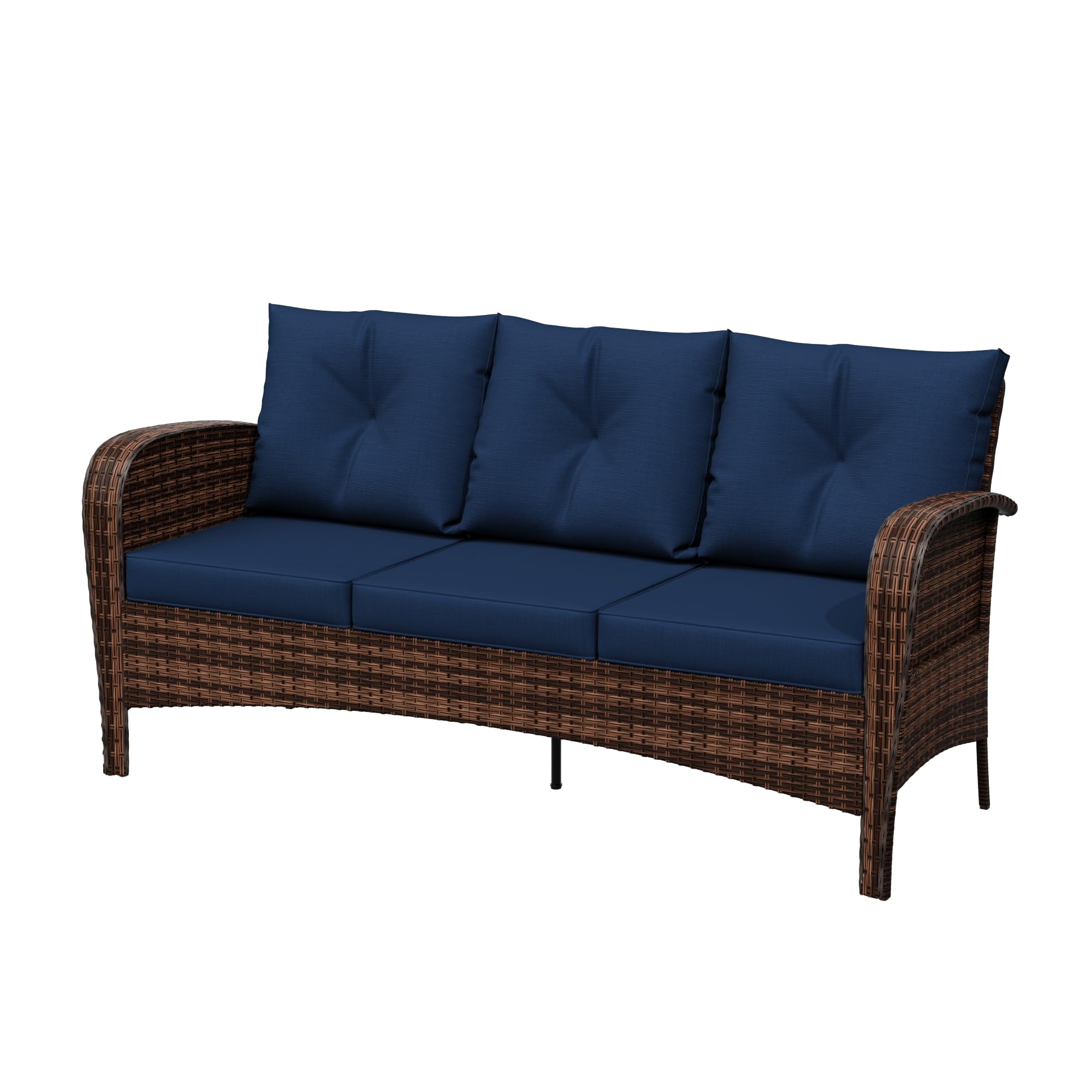 3 Pieces Conversation Furniture Set of Patio Swivel Rocking Chairs and End Table