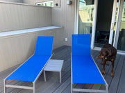 Patio Chaise Lounge Set, Aluminum Pool Lounge Chairs with 5 Adjustable Position