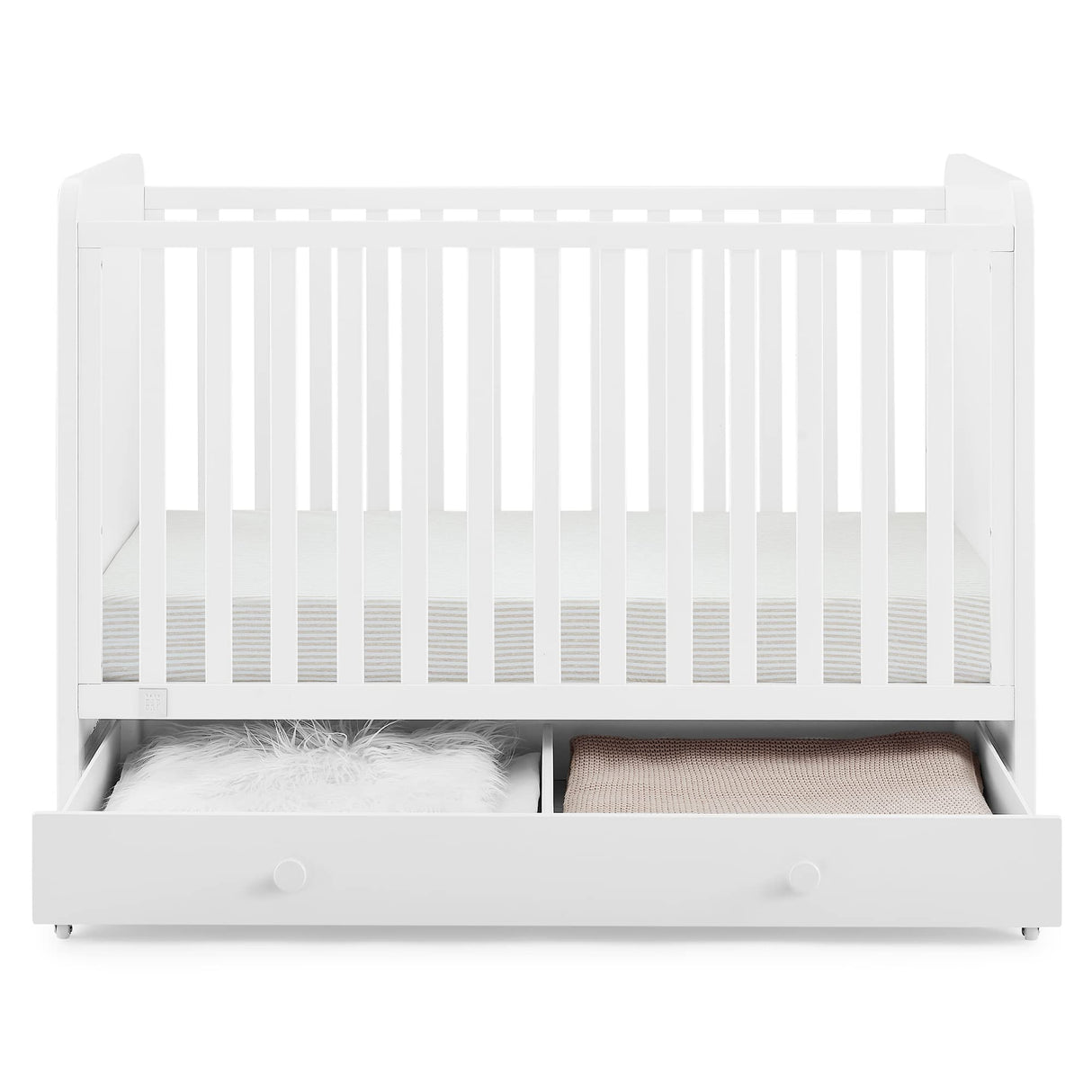 GAP babyGap Graham 4-in-1 Convertible Crib with Storage Drawer - Greenguard Gold Certified, Bianca White
