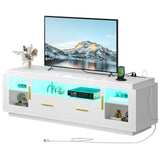 TV Stand for 75 inch TV, White TV Stands for Living Room, Entertainment Center