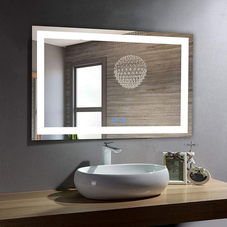 40 x 28 Inch LED Bathroom Backlit Mirror, Dimmable Lighted Bathroom Vanity Mirror