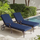 Chaise Lounge Chair Outdoor - Patio Lounge Aluminum Recliner Chair with Cushion