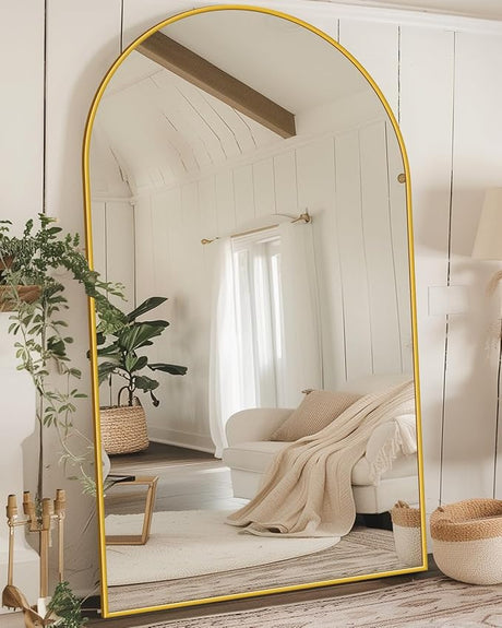 Full Length Mirror, 68"x26" Floor Mirror, Arched Full Body Mirror with Stand Large Floor