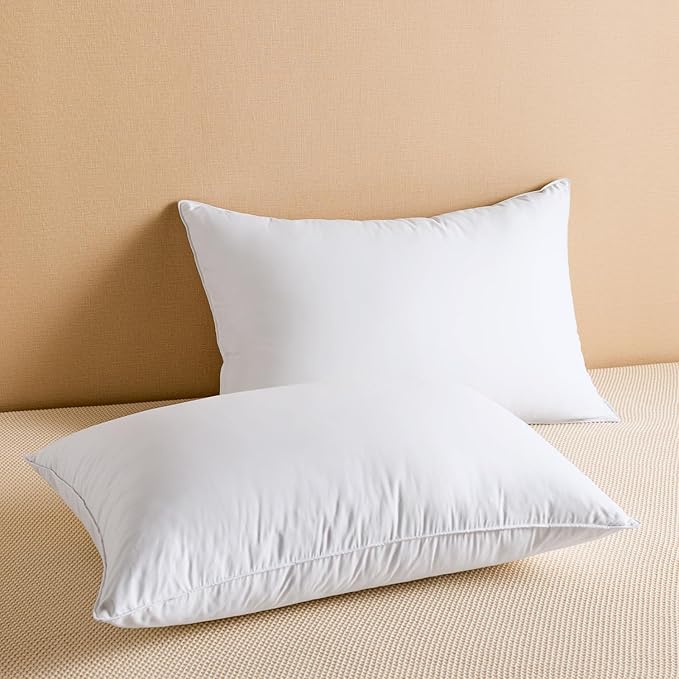 Upgraded Soft Goose Feather Down Pillow Standard Size