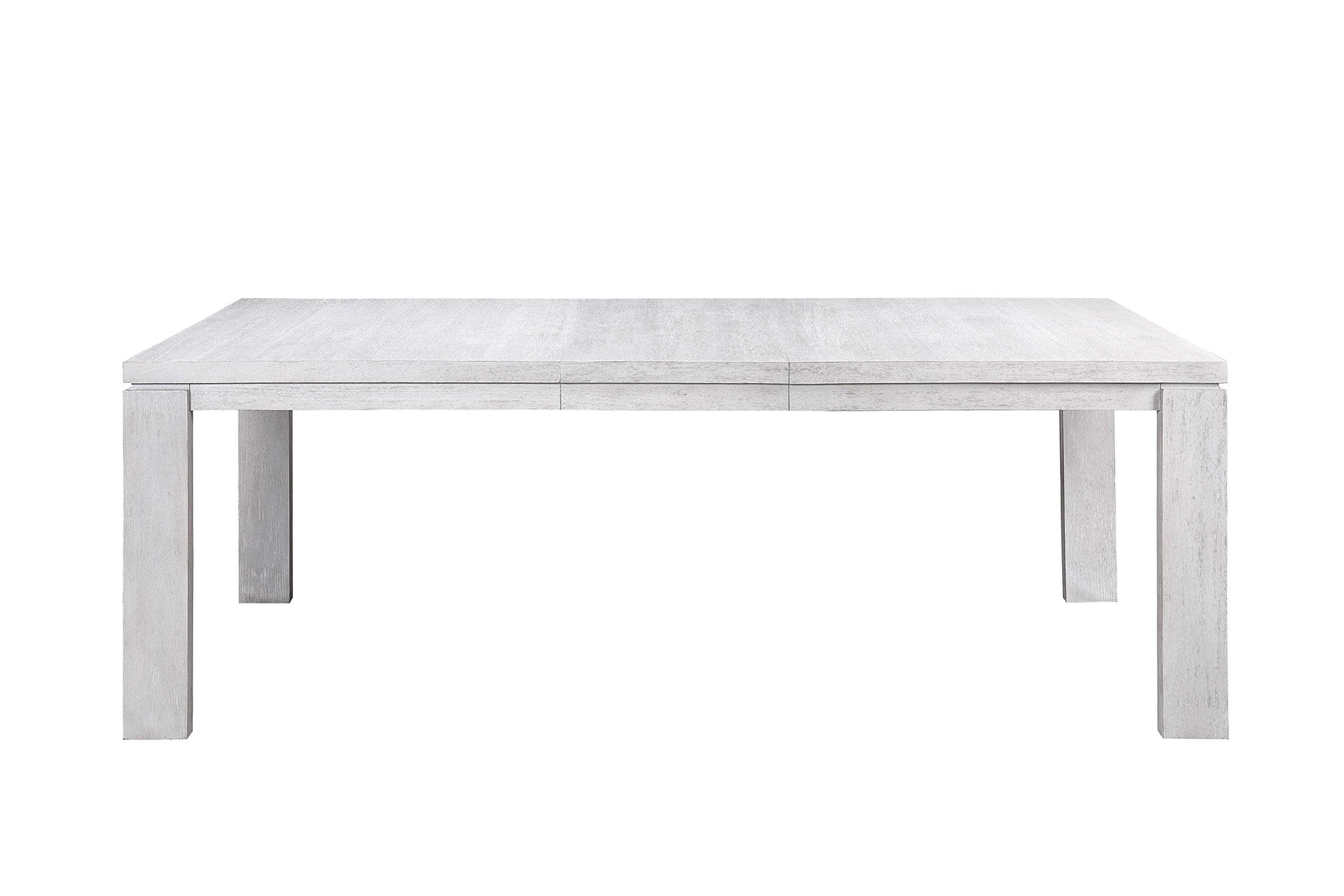 Rectangular Wooden Dining Table with Leaf in White Oak