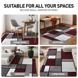 Modern Geometric Red Area Rug 5'3" x 7'3" - Non-Shedding