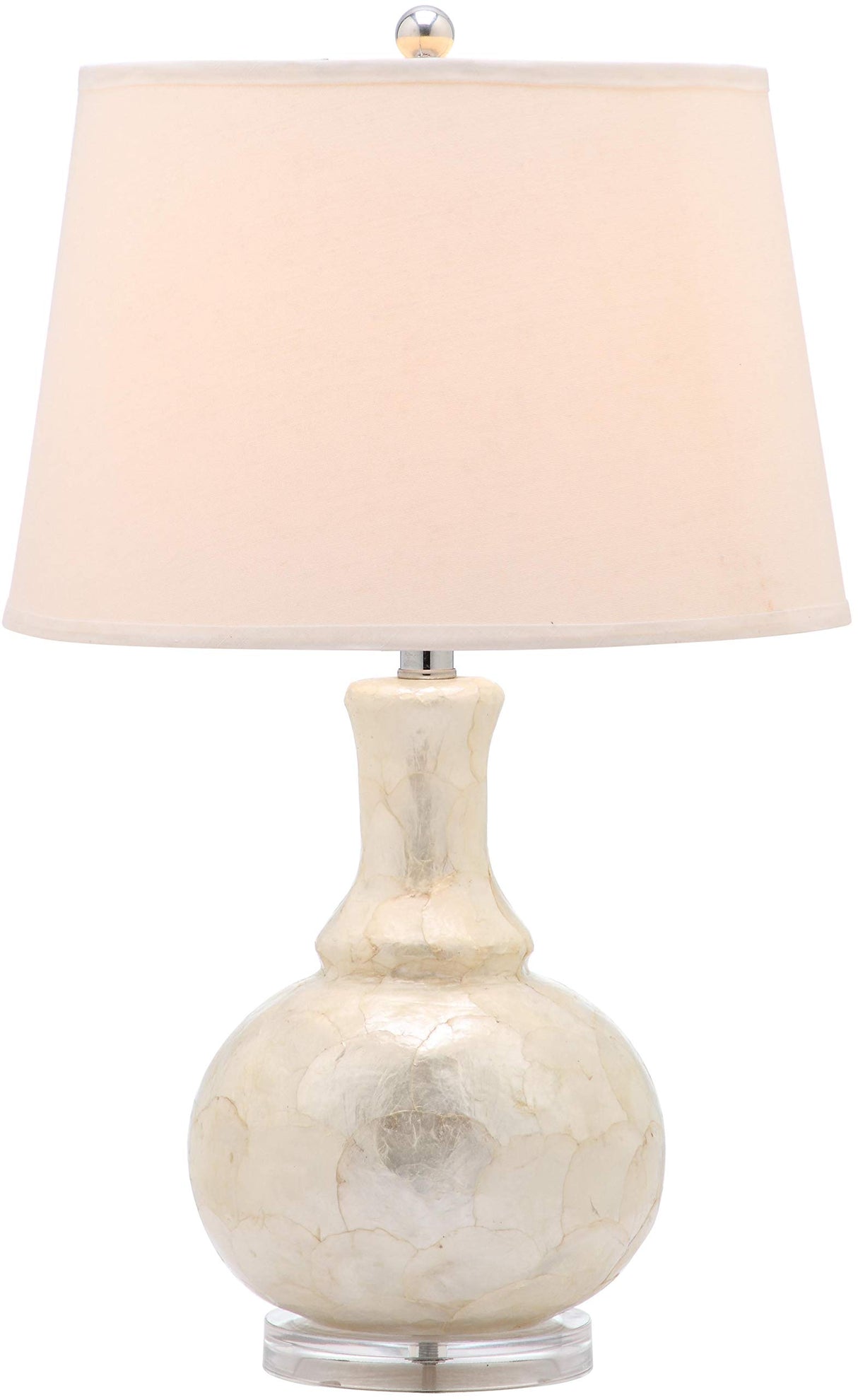 Lighting Collection Shelley Coastal White Capiz Shell Gourd 25-inch Bedroom Living Room