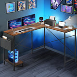 L Shaped Gaming Desk 49" Black Home Office,Bedroom Computer Table for Study Standing