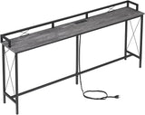 Couch Side & Console Table with 2 Outlets and USB Ports,