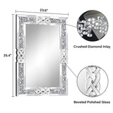 Crushed Diamond Rectangle Wall Mirror 24x36 Inch