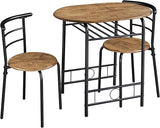 3 Piece Dining Table Set, Kitchen Table & Chair Sets for 2, Compact Bistro Table Set